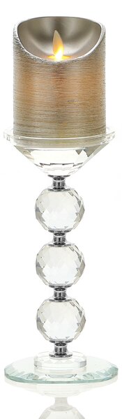 Dekorstudio Krištáľový svietnik KANDELABR 20cm - strieborný L