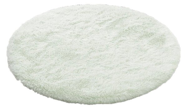TZ Biely okrúhly shaggy koberec Lana Rozmer: 80 cm