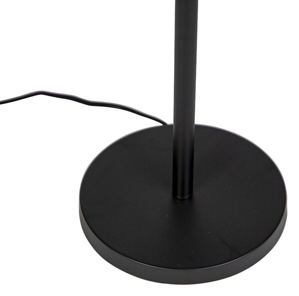 Moderná stojaca lampa čierna s béžovým buklé tienidlom 40 cm - Simplo