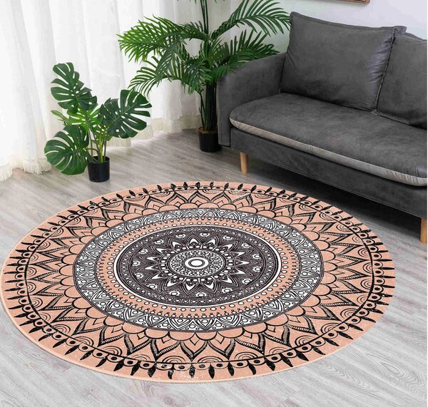 TZ Okrúhly vzorovaný koberec Aztek Rozmer: 90 cm