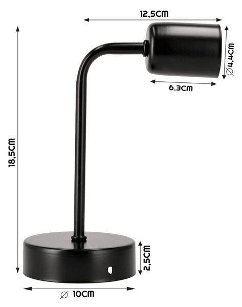 BERGE Nástenné svietidlo LED LOFT E27 BLACK