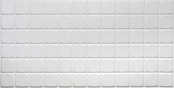 Obkladové panely 3D PVC TP10009958, cena za kus, rozmer 960 x 480 mm, mozaika biela veľká, GRACE