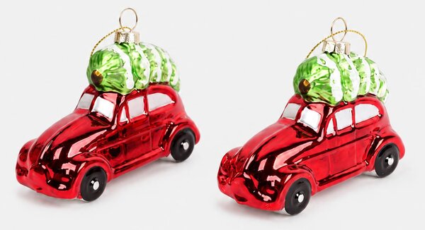 Sinsay - Vianočné gule v tvare áut 2 pack - viacfarebná