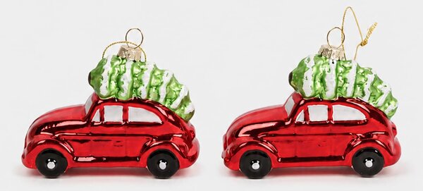 Sinsay - Vianočné gule v tvare áut 2 pack - viacfarebná