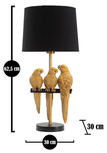 Čierna stolová lampa Mauro Ferretti Parrots