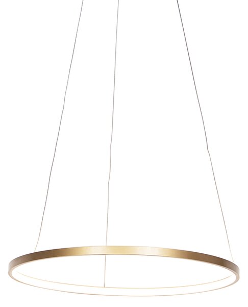Moderné kruhové závesné svietidlo zlaté 60 cm vrátane LED - Anella
