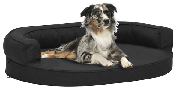 Ergonomický matrac pre psa 90x64 cm ľanový vzhľad čierny