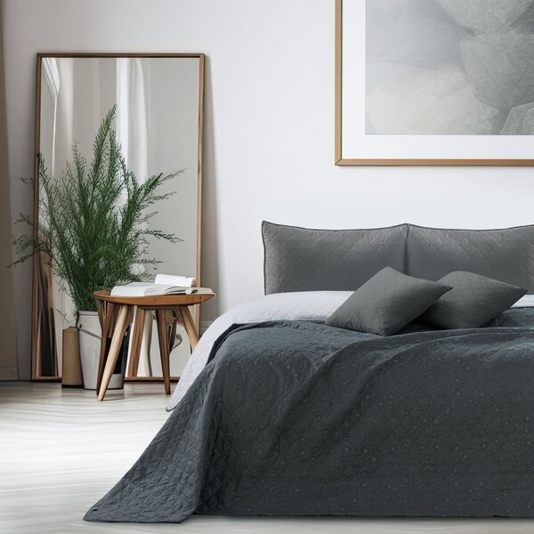 Bielo-sivý obojstranný pléd z mikrovlákna DecoKing Alhambra, 260 × 280 cm