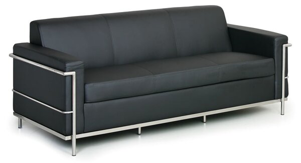 Kožená sedacia súprava SENATOR, trojmiestna, čierna