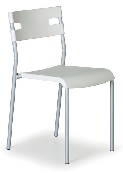 Plastová jedálenská stolička LINDY, biela