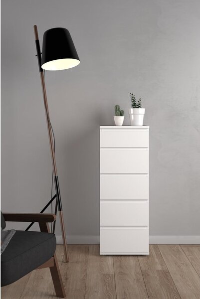 Biela vysoká komoda 40x107 cm Nova – Tvilum
