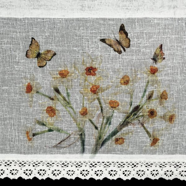 KRÁTKA ZÁCLONA NA PÁSKE FLORA 150X60 CM VIACFAREBNÁ