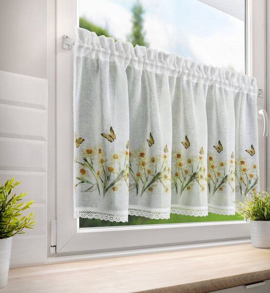 KRÁTKA ZÁCLONA NA PÁSKE FLORA 150X60 CM VIACFAREBNÁ
