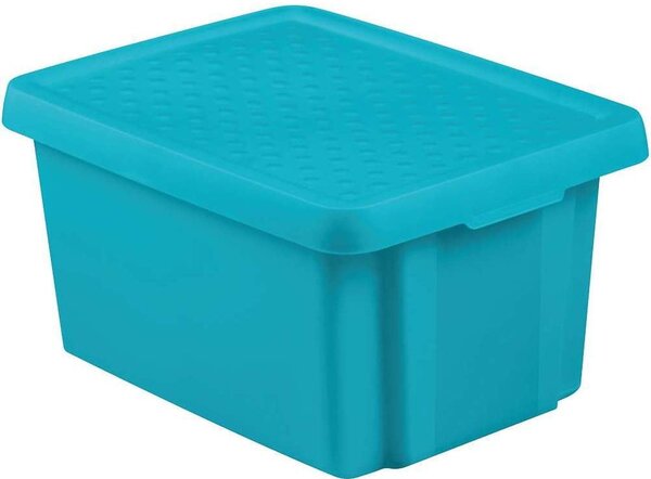 Modrý úložný box s vekom Curver Essentials, 16 l