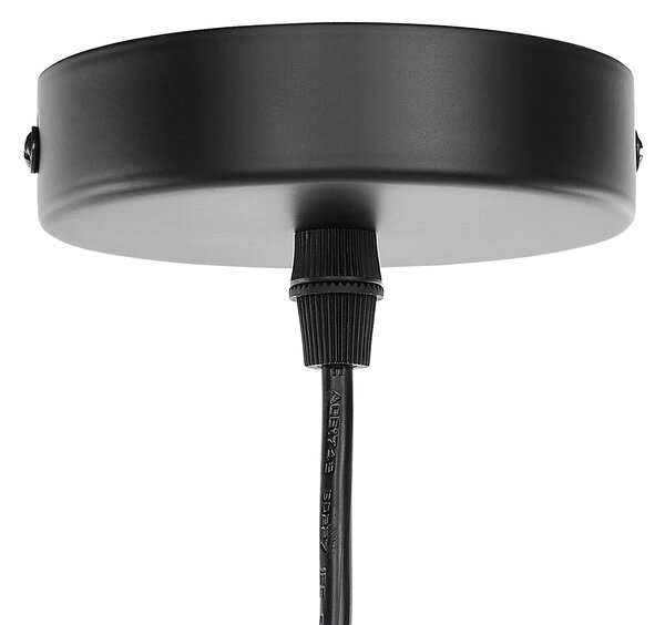 Závesná lampa svetlohnedá bambusové drevo oválne tienidlo 60 cm stropné svietidlo boho štýl