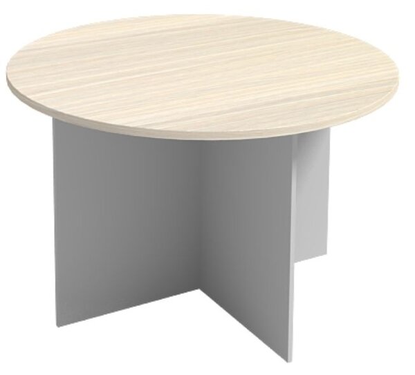 Rokovací stôl s guľatou doskou PRIMO GRAY, priemer 120 cm, sivá/breza