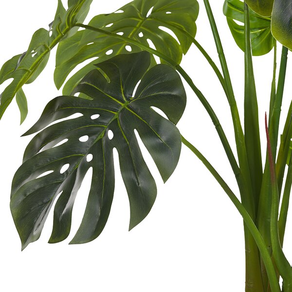 Umelá monstera zelená a čierna syntetický materiál 154 cm dekoratívne príslušenstvo
