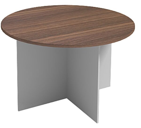 Rokovací stôl s guľatou doskou PRIMO GRAY, priemer 120 cm, sivá/orech