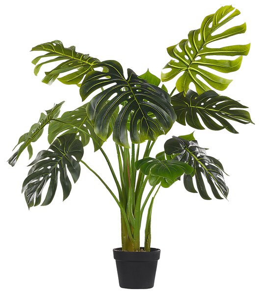 Umelá monstera zelená a čierna syntetický materiál 154 cm dekoratívne príslušenstvo