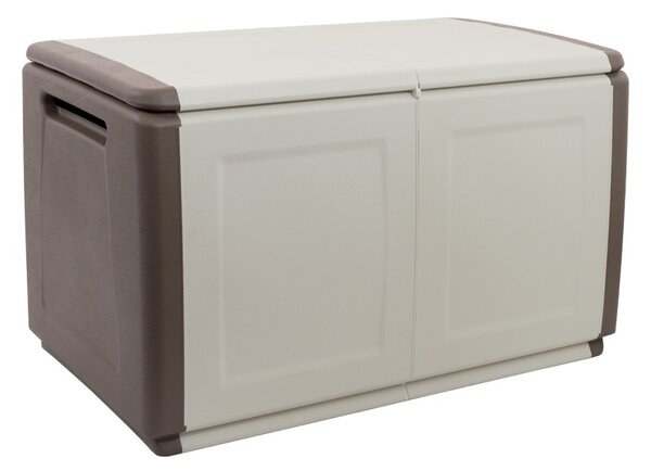 Plastový odkladací box s vekom, 960x570x530 mm, béžový