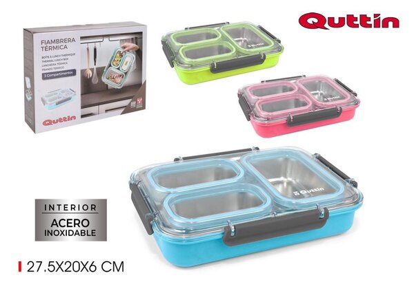 Termobox na jedlo Quttin 2182, trojdielný