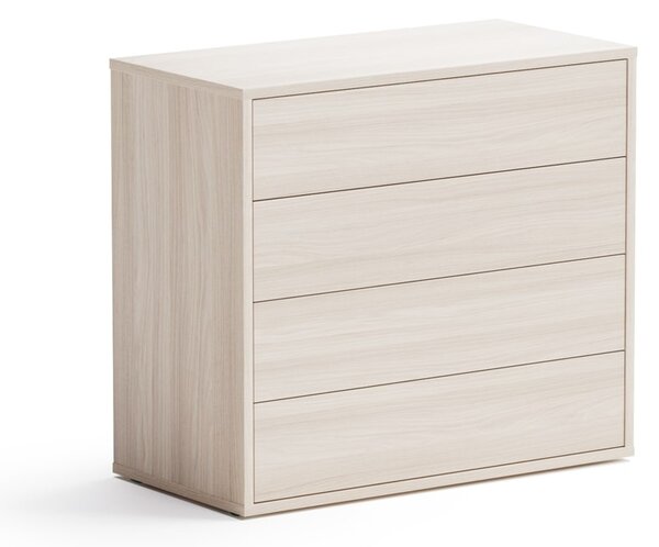 Kancelárska zásuvková komoda BLOCK, 800 × 400 × 710 mm, 4 zásuvky, dub prírodný