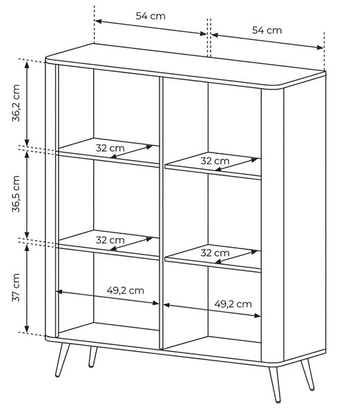 VYSOKÁ KOMODA TREVISO 2D KAŠMÍR 113 cm