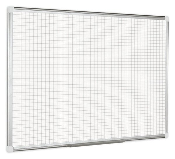 Biela popisovacia tabuľa s potlačou, štvorce/raster, nemagnetická, 1800 x 1200 mm