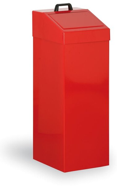 Kovový odpadkový kôš na triedený odpad, 100 l, červený