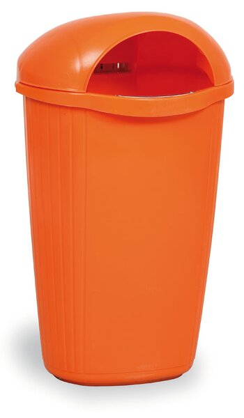Vonkajší odpadkový kôš na stĺpik DINOVA, 50 l, oranžový