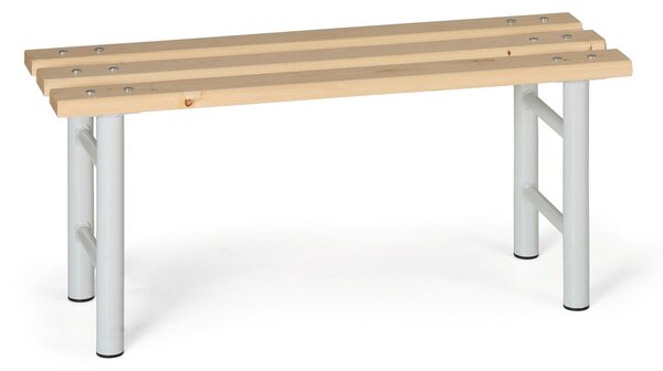 Šatníková lavička, sedák - laty, 1000 mm, sivé nohy