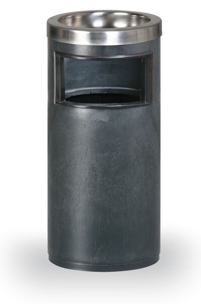 Vonkajší odpadkový kôš s popolníkom, 10 l, čierny