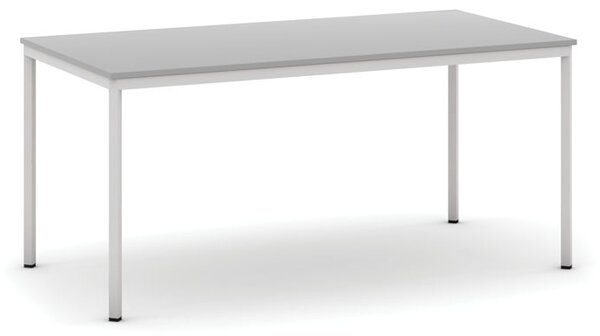 Jedálenský stôl, 160x80 cm, sivá podnož, sivá