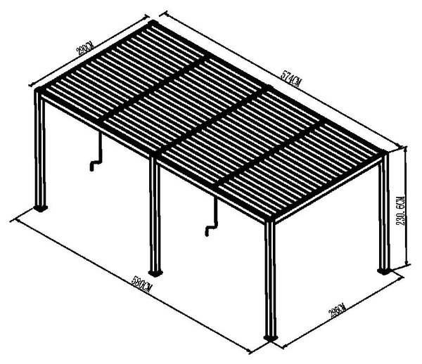 Hliníková bioklimatická pergola s lamelami 5.8 x 3 M