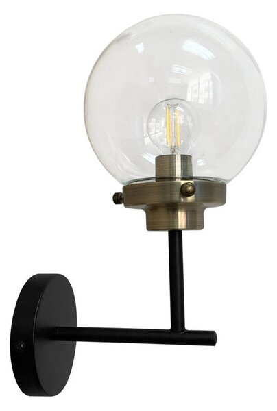 Čierno-patinové nástenné svietidlo Lens pre žiarovku 1x E14