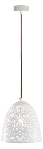 Biely závesný luster Bene pre žiarovku E27 s tienidlom v tvare kužeľa dĺžky 210mm – LED lustre a svietidlá > Kolekcie svietidiel >