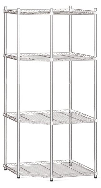 Rohový drôtený regál, 1500 x 680 x 680mm, 4 police