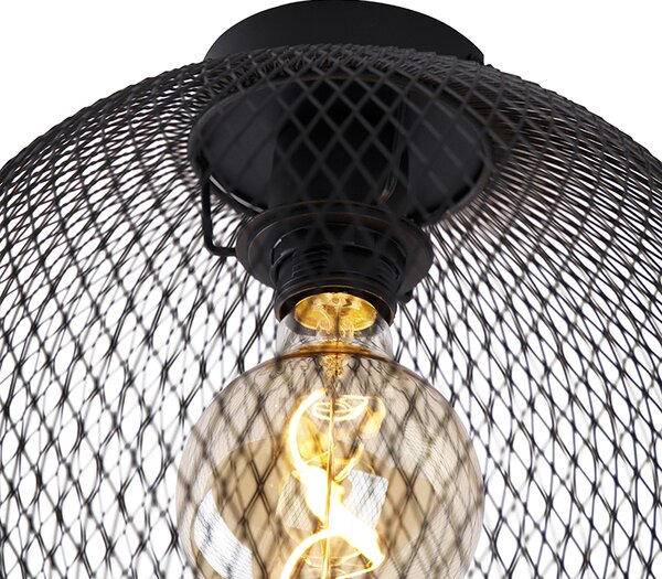 Moderné stropné svietidlo čierne 30 cm - Mesh Ball