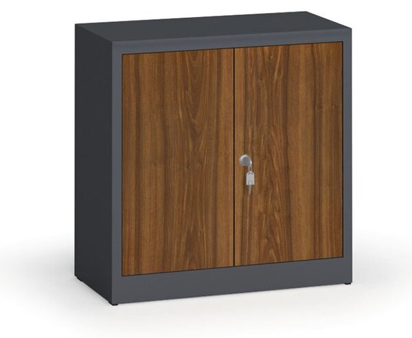 Zvárané skrine s lamino dverami, 800 x 800 x 400 mm, RAL 7016/orech
