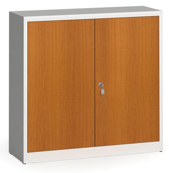 Zvárané skrine s lamino dverami, 1150 x 1200 x 400 mm, RAL 7035/čerešňa
