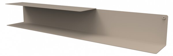 Nástenná kovová polica Porto pieskovo šedá L - ľavý variant