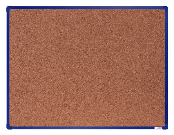 Korková nástenka boardOK v hliníkovom ráme, 1200 x 900 mm, modrý rám
