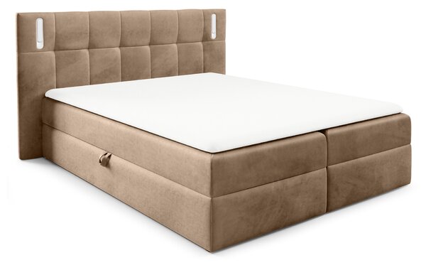 Wilsondo Čalúnená boxspring manželská posteľ s vrchným matracom Dancer - béžová Rozmer: 200x200