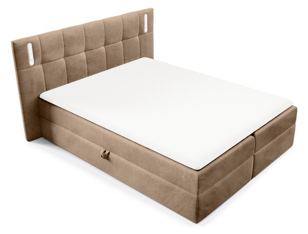 Wilsondo Čalúnená boxspring manželská posteľ s vrchným matracom Dancer - béžová Rozmer: 200x200