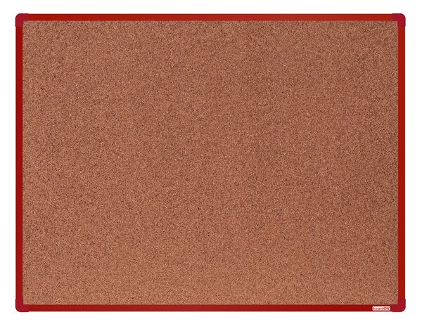 Korková nástenka boardOK v hliníkovom ráme, 1200 x 900 mm, červený rám