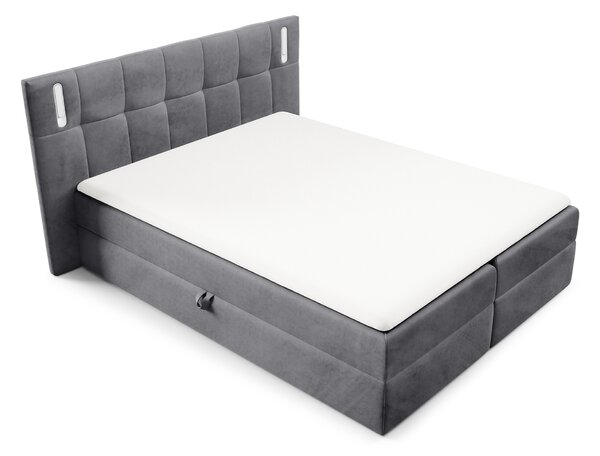 Wilsondo Čalúnená boxspring manželská posteľ s vrchným matracom Dancer - sivá Rozmer: 200x200