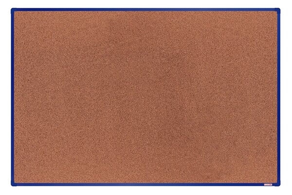 Korková nástenka boardOK v hliníkovom ráme, 1800 x 1200 mm, modrý rám