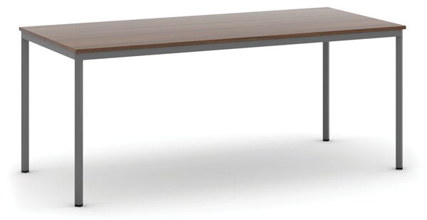 Jedálenský stôl, 180x80 cm, tmavo sivá podnož, orech