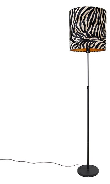 Stojacia lampa čierny odtieň zebra design 40 cm nastaviteľný - Parte