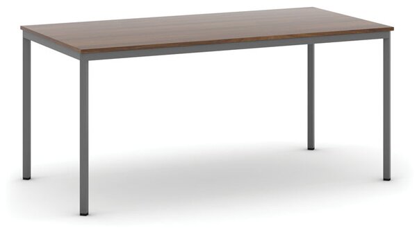 Jedálenský stôl, 160x80 cm, tmavo sivá podnož, orech